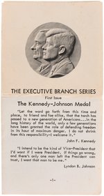 SILVER AND BRONZE KENNEDY/JOHNSON JUGATE MEDALS BY SCULPTOR PHILIP KRACZKOWSKI.