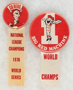 REDS NL CHAMPS AND SERIES CHAMPS 1976 BUTTONS MUCHINSKY BOOK PHOTO EXAMPLES.