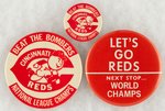 REDS BEAT THE BOMBERS & LET'S GO (3) BUTTONS MUCHINSKY BOOK PHOTO EXAMPLES.