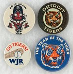 TIGERS (4) C. MID-1980s BUTTONS ALL MUCHINSKY BOOK PHOTO EXAMPLES.