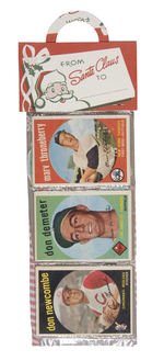 CHRISTMAS RACK PACK WITH 12 TOPPS 1959 BASEBALL CARDS.