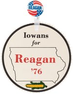 "IOWANS FOR REAGAN '76" LARGE CARD STOCK BADGE.