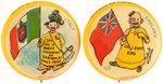 YELLOW KID FLAG SERIES BUTTONS FOR ITALY AND ENGLAND C. 1897.