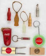 COCA-COLA (9) AND PEPSI (1) ADVERTISING GIVE-AWAYS 1930s-1960s INCLUDING UNUSUAL PIECES.