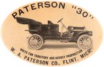 PATERSON AUTOMOBILE 1910 AD MIRROR TO PROMOTE 30 HORSEPOWER VEHICLE.