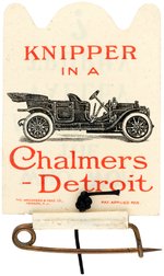 CHALMERS-DETROIT CELLO FLIP BADGE NAMING 1909 AAA RACE AND WINNER.