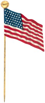STUDEBAKER C. 1907-11 DEALER'S BUTTON PLUS C. 1914 AMERICAN FLAG STICKPIN.
