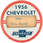 CHEVROLET PAIR OF RARE BUTTONS FOR MODEL YEARS 1955 AND 1956.