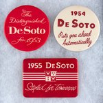 DE SOTO BUTTONS FOR MODEL YEARS 1953, 1954, 1955.