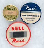 NASH SALES CONVENTIONS THREE BUTTONS C. 1937-1941.