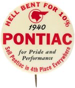 PONTIAC PAIR OF 1940 IN-HOUSE SALES PROMO BUTTONS.