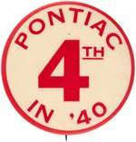 PONTIAC PAIR OF 1940 IN-HOUSE SALES PROMO BUTTONS.