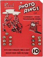 "REAL PHOTO RINGS OF COWBOY AND TELEVISION STARS” FULL STORE DISPLAY CARD.