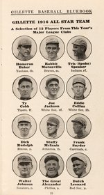 "GILLETTE BASEBALL BLUE BOOK POCKET EDITION" FOR 1916.