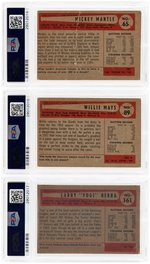 1954 BOWMAN TRIO OF HOF'ERS PSA GRADED.