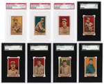 1919-21 W514 HAND CUT BASEBALL LOT OF EIGHT PSA & SGC GRADED.