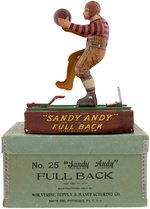 "'SANDY ANDY' FULL BACK" BOXED WOLVERINE FOOTBALL TOY.