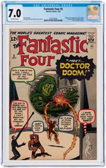 "FANTASTIC FOUR" #5 JULY 1962 CGC 7.0 FINE/VF (FIRST DOCTOR DOOM).