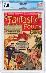 "FANTASTIC FOUR" #6 SEPTEMBER 1962 CGC 7.0 FINE/VF.