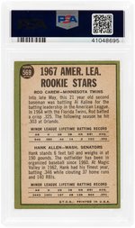 1967 TOPPS A.L. ROOKIE ROD CAREW/HANK ALLEN #569 PSA VG-EX 4.