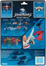 SILVERHAWKS SKYSHADOW VEHICLE IN BOX AND CARDED ACTION FIGURE PAIR.