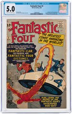 "FANTASTIC FOUR" #3 MARCH 1962 CGC 5.0 VG/FINE (FIRST FANTASTIC FOUR IN COSTUME).
