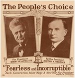 "FEARLESS AND INCORRUPTIBLE!" LA FOLLETTE/WHEELER JUGATE POSTER.