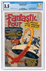 "FANTASTIC FOUR" #3 MARCH 1962 CGC 3.5 VG- (FIRST FANTASTIC FOUR IN COSTUME).