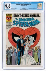 "AMAZING SPIDER-MAN" ANNUAL #21 1987 CGC 9.6 NM+ (PETER PARKER AND MARY JANE WEDDING).