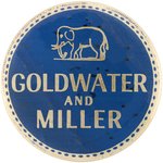 SCARCE "GOLDWATER AND MILLER" GOLDEN ELEPHANT BUTTON.