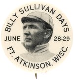 "BILLY SULLIVAN DAYS" RARE BUTTON FOR CEREMONIES JUNE 28-29, 1954.