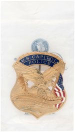 GEORGE W. BUSH 2001 INAUGURATION. "US CAPITOL POLICE" BADGE.