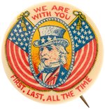 UNCLE SAM OUTSTANDING DESIGN BY BRUNT RARE BUTTON C. 1916 ELECTION.