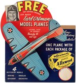 "EARL ORTMAN'S MODEL PLANES" ALLSWEET OLEOMARGARINE PREMIUM STORE DISPLAY.