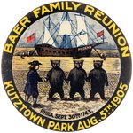 POCKET MIRROR FOR "BAER FAMILY REUNION" 1905 WITH WILLIAM PENN WELCOMING BEARS (BAERS).