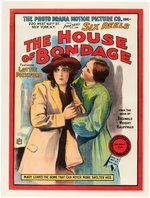 "THE HOUSE OF BONDAGE" LINEN-MOUNTED MOVIE POSTER.