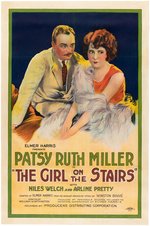 "THE GIRL ON THE STAIRS" LINEN-MOUNTED ONE SHEET MOVIE POSTER.