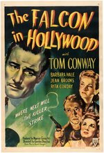 "THE FALCON IN HOLLYWOOD" LINEN-MOUNTED ONE SHEET MOVIE POSTER.