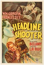 "HEADLINE SHOOTER" RALPH BELLAMY LINEN-MOUNTED ONE SHEET MOVIE POSTER.