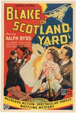 "BLAKE OF SCOTLAND YARD" LINEN-MOUNTED ONE SHEET MOVIE POSTER.