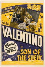 "SON OF THE SHEIK" RUDOLPH VALENTINO LINEN-MOUNTED ONE SHEET MOVIE POSTER.