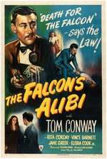 "THE FALCON'S ALIBI" LINEN-MOUNTED ONE SHEET MOVIE POSTER.