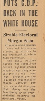 "DEWEY DEFEATS TRUMAN" ICONIC CHICAGO TRIBUNE NEWSPAPER.