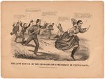 ANTI-JEFFERSON DAVIS SATIRICAL CARTOON CIVIL WAR CURRIER AND IVES PRINT.