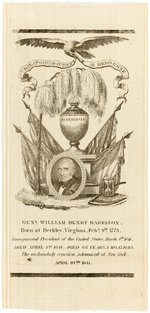 STRIKING WM. HENRY HARRISON MEMORIAL RIBBON.