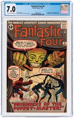 "FANTASTIC FOUR" #8 NOVEMBER 1962 CGC 7.0 FINE/VF (FIRST PUPPET MASTER).