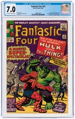 "FANTASTIC FOUR" #25 APRIL 1964 CGC 7.0 FINE/VF (THING VS INCREDIBLE HULK).