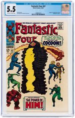 "FANTASTIC FOUR" #67 OCTOBER 1967 CGC 5.5 FINE- (FIRST HIM - ADAM WARLOCK).