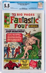 "FANTASTIC FOUR" ANNUAL #1 1963 CGC 5.5 FINE- (FIRST LADY DORMA & KRANG).