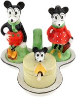 MICKEY & MINNIE MOUSE EXCEPTIONAL CHINA CONDIMENT SET.